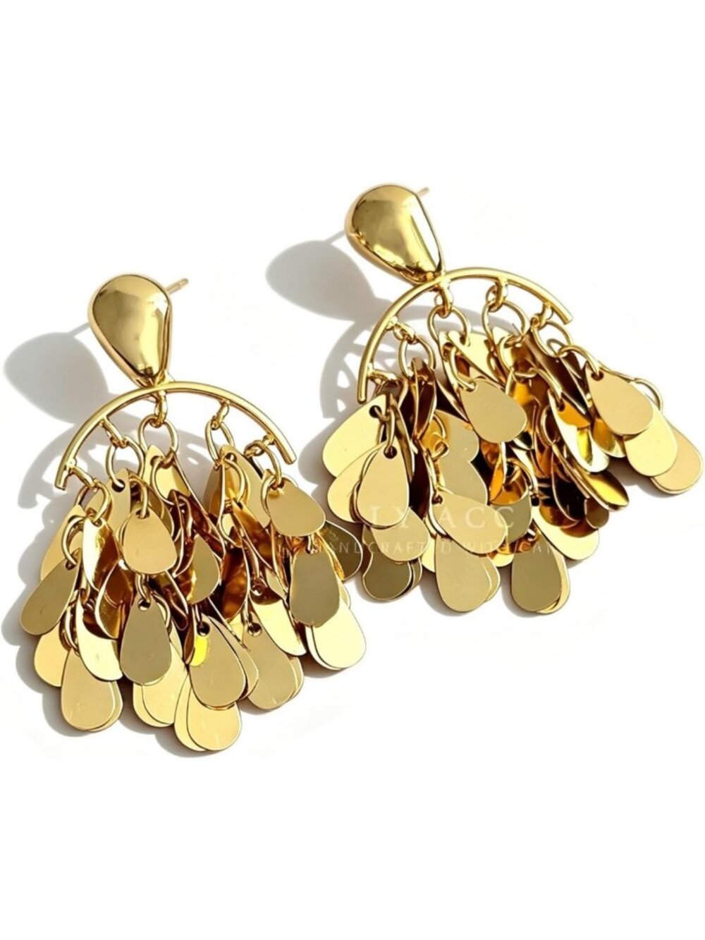 Chic Metallic Sequin Tassel Long Drop Dangle Earrings for Women - Statement